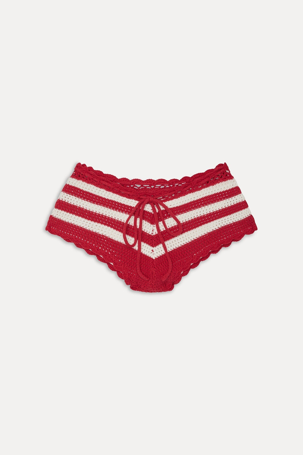 Genevieve Crochet Boy Shorts - Red Ribbon