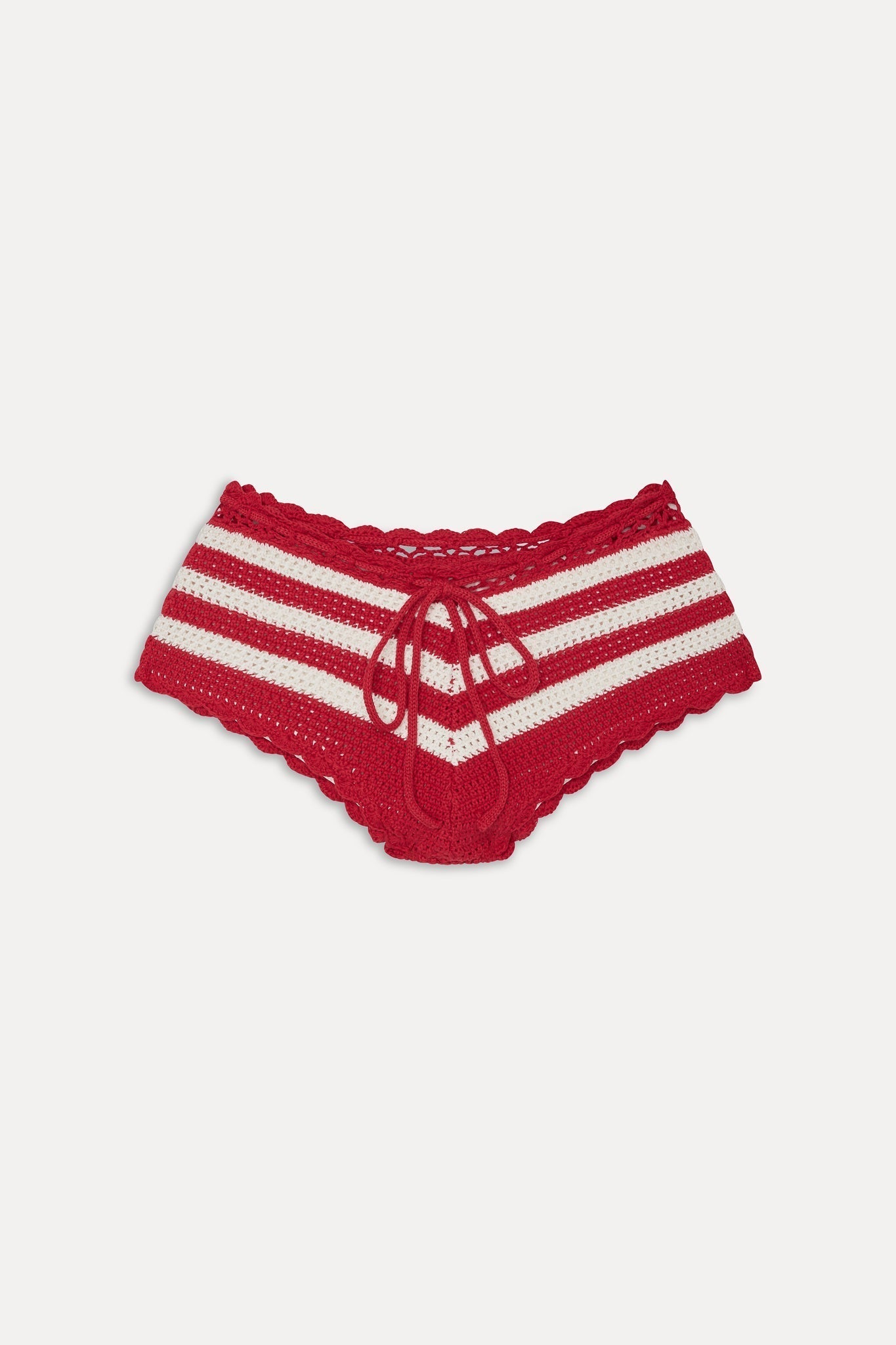 Genevieve Crochet Boy Shorts - Red Ribbon