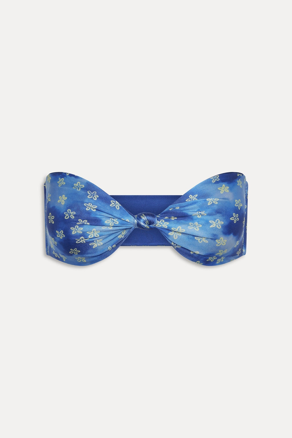 Gigi Satin Bandeau Bikini Top - Cosmic Bloom