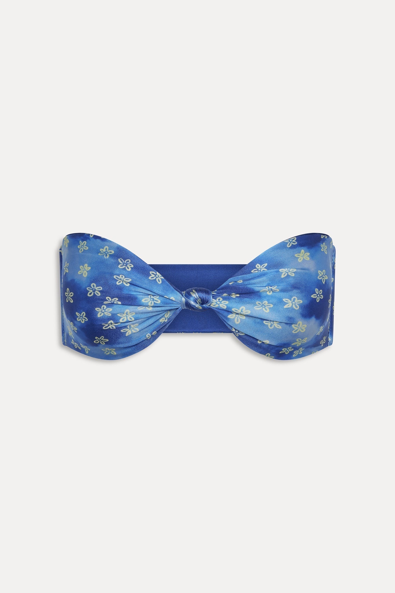 Gigi Satin Bandeau Bikini Top - Cosmic Bloom