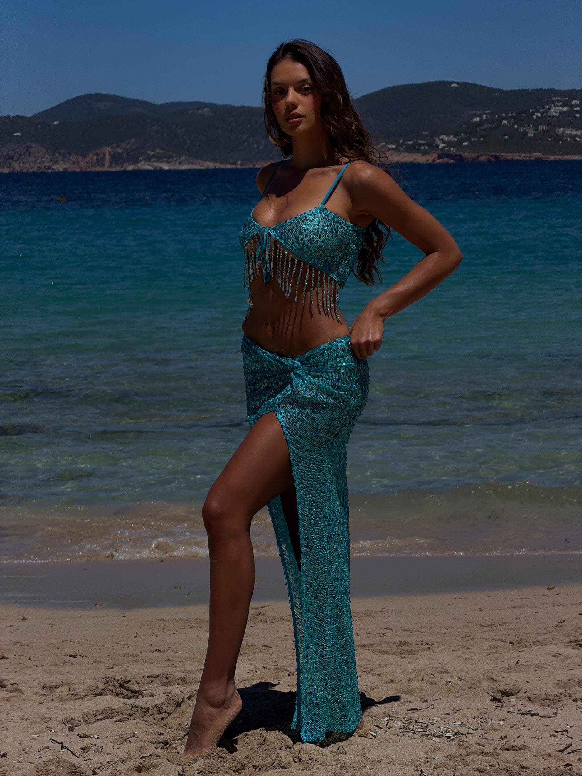 Harrper Crop Top Turquoise