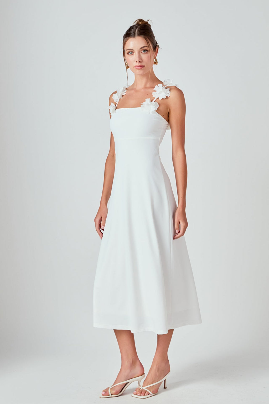 Rosette Shoulder Maxi Dress
