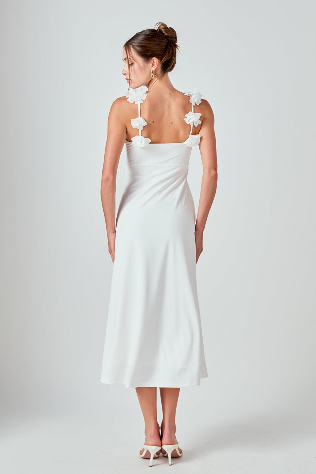 Rosette Shoulder Maxi Dress