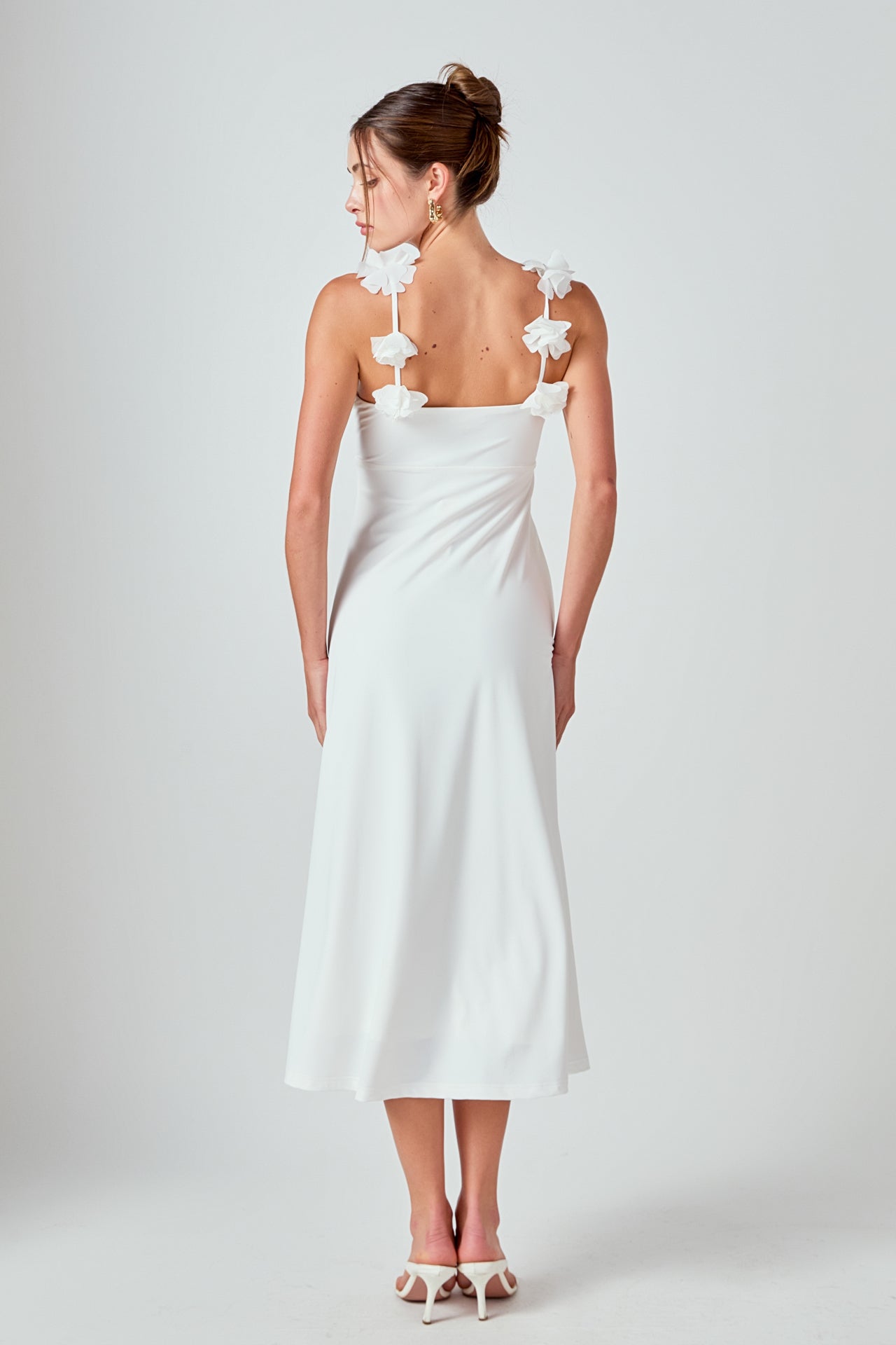 Rosette Shoulder Maxi Dress