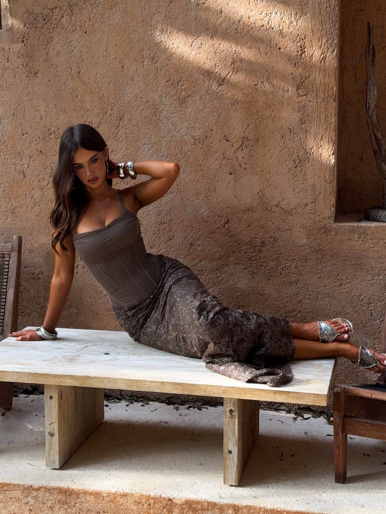 Hadlai Maxi Dress Brown