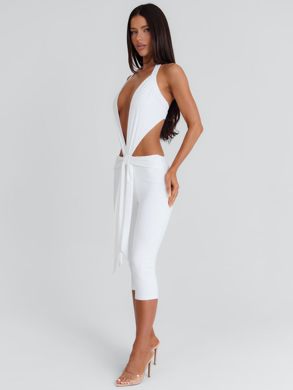 Isabela Capri Jumpsuit White