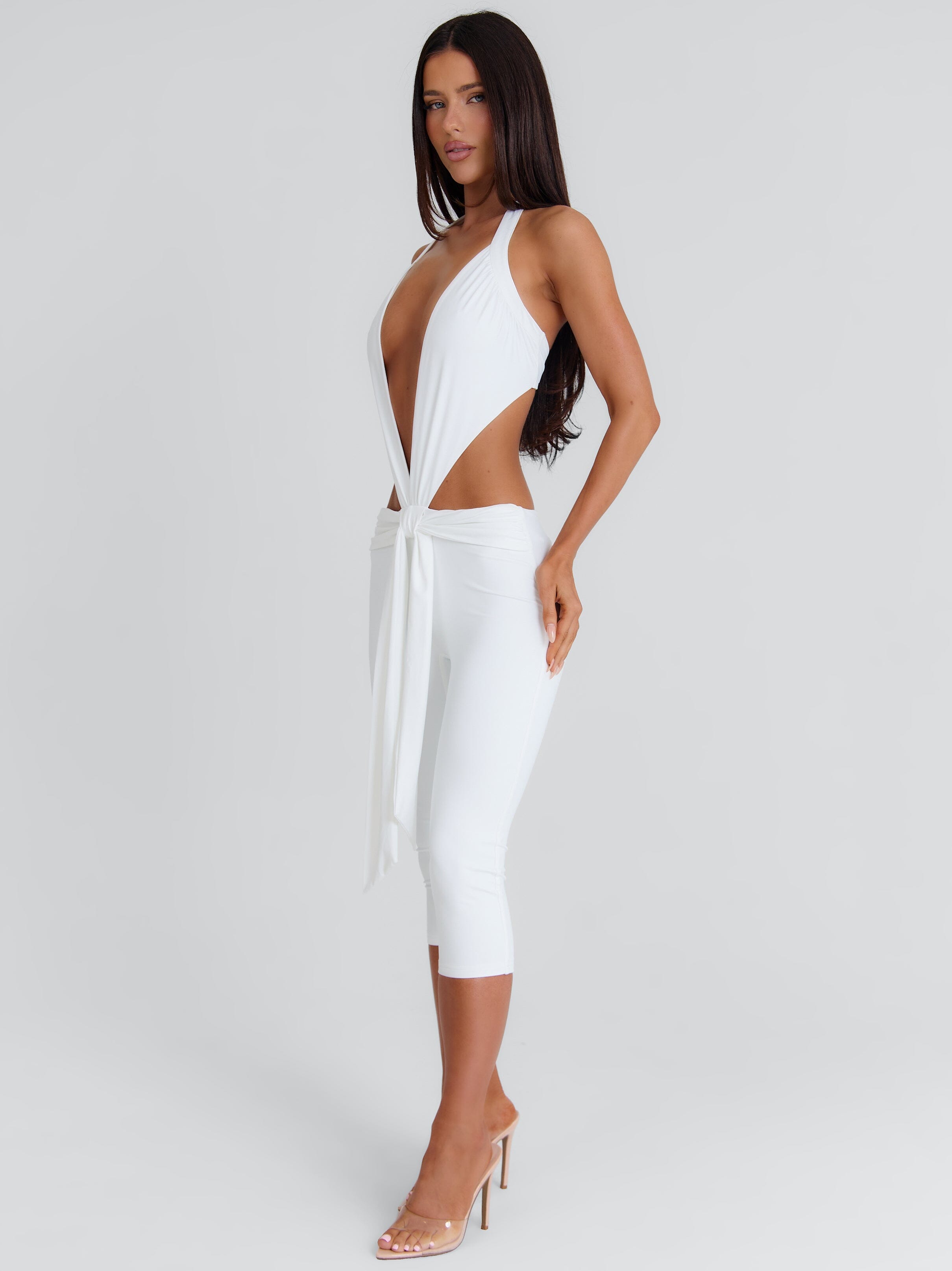 Isabela Capri Jumpsuit White