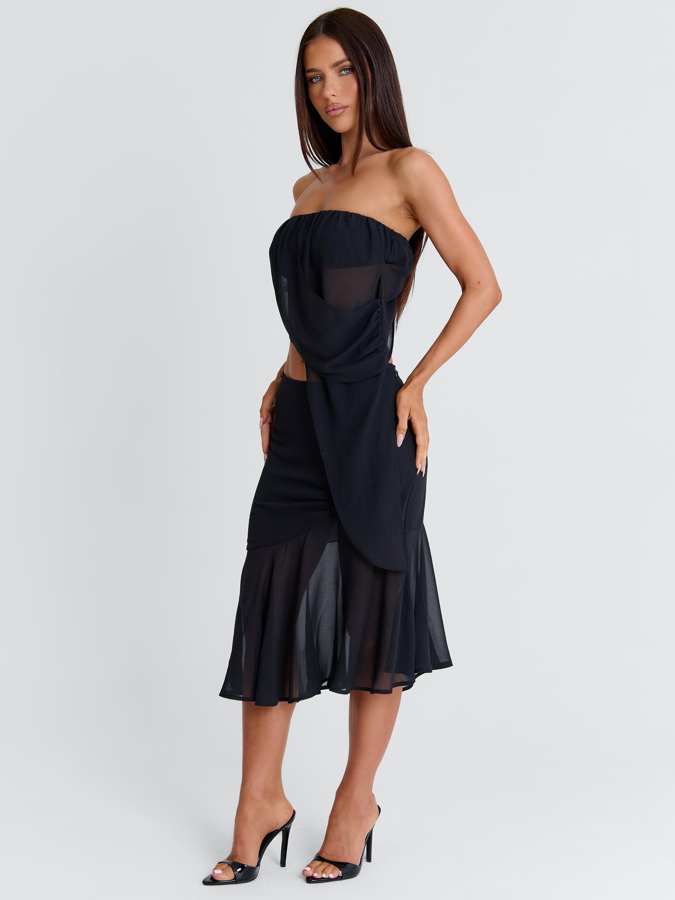 Itzeli Midi Skirt Black