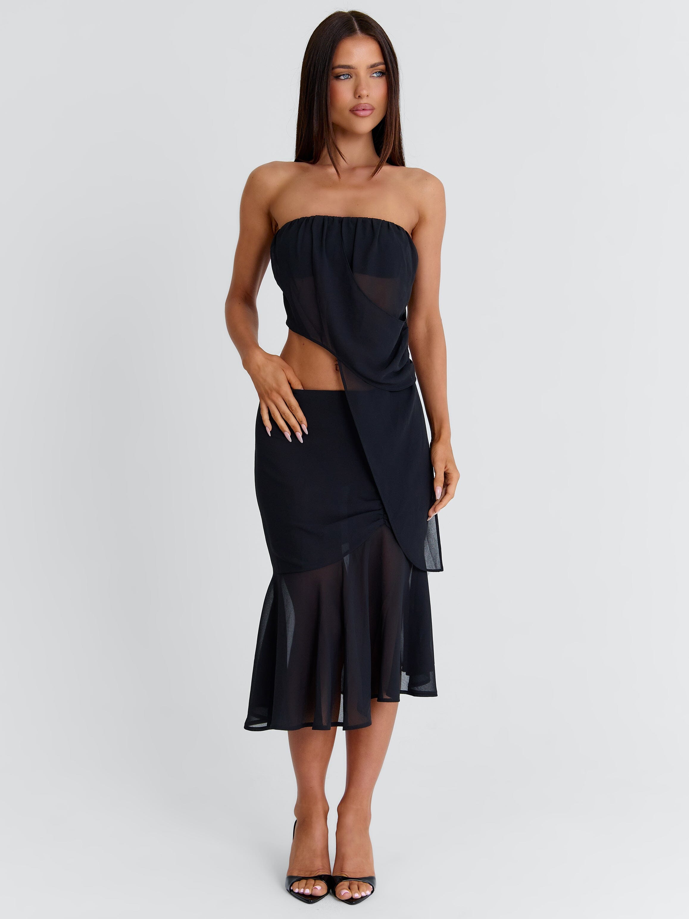 Itzeli Midi Skirt Black