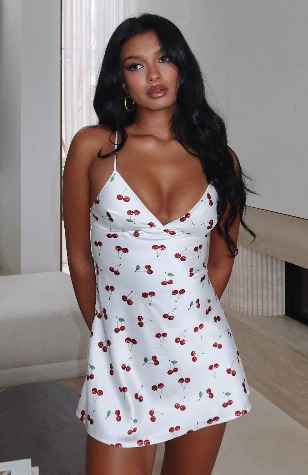 Let's Get Going Mini Dress Cherry