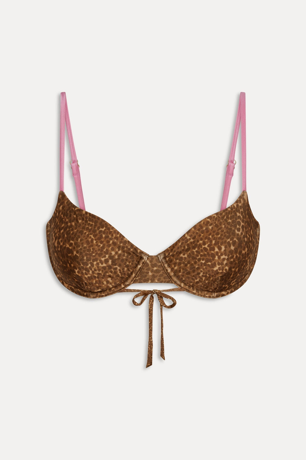 Ireland Satin Underwire Bikini Top - Vintage Cheetah