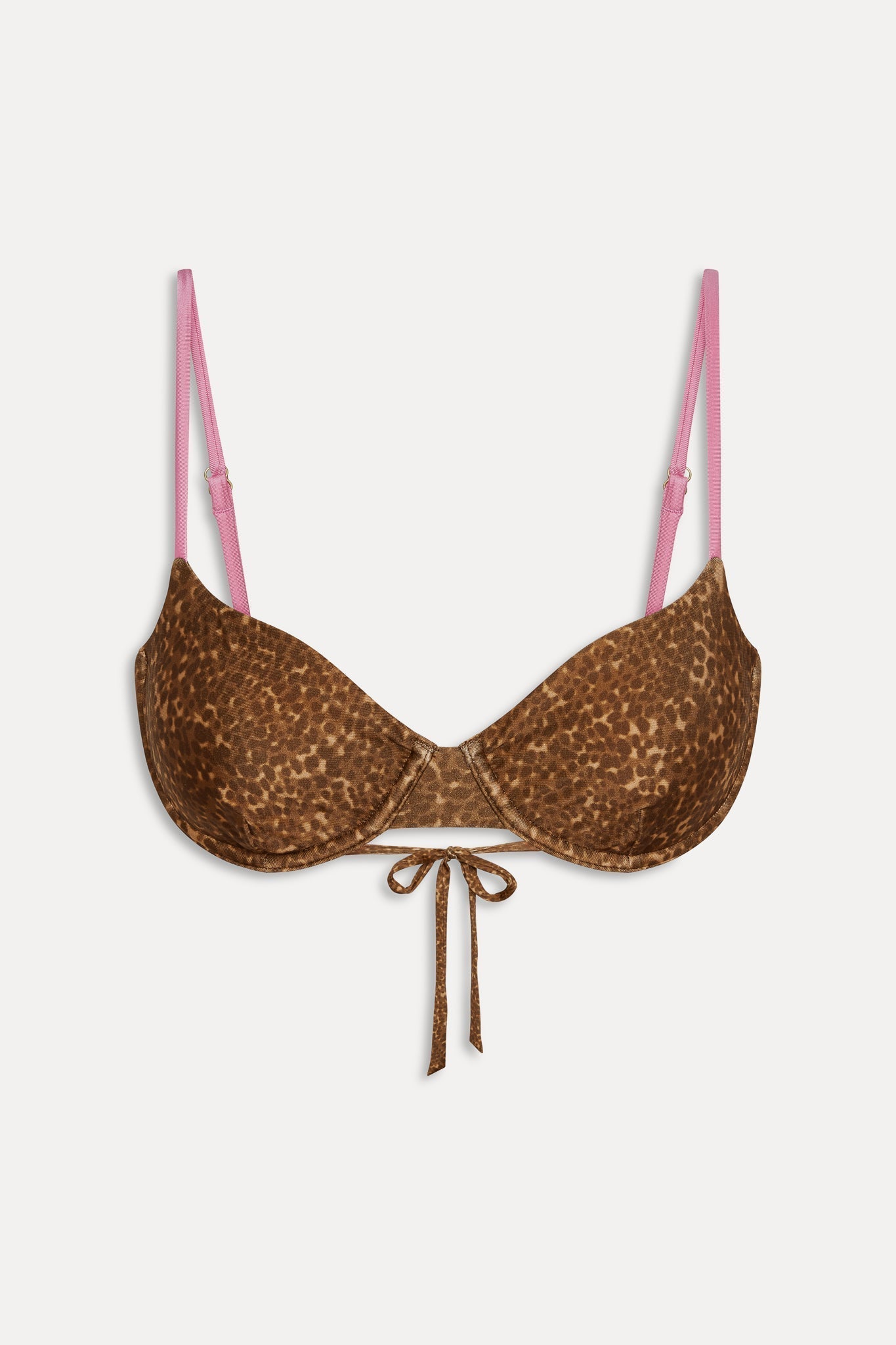 Ireland Satin Underwire Bikini Top - Vintage Cheetah