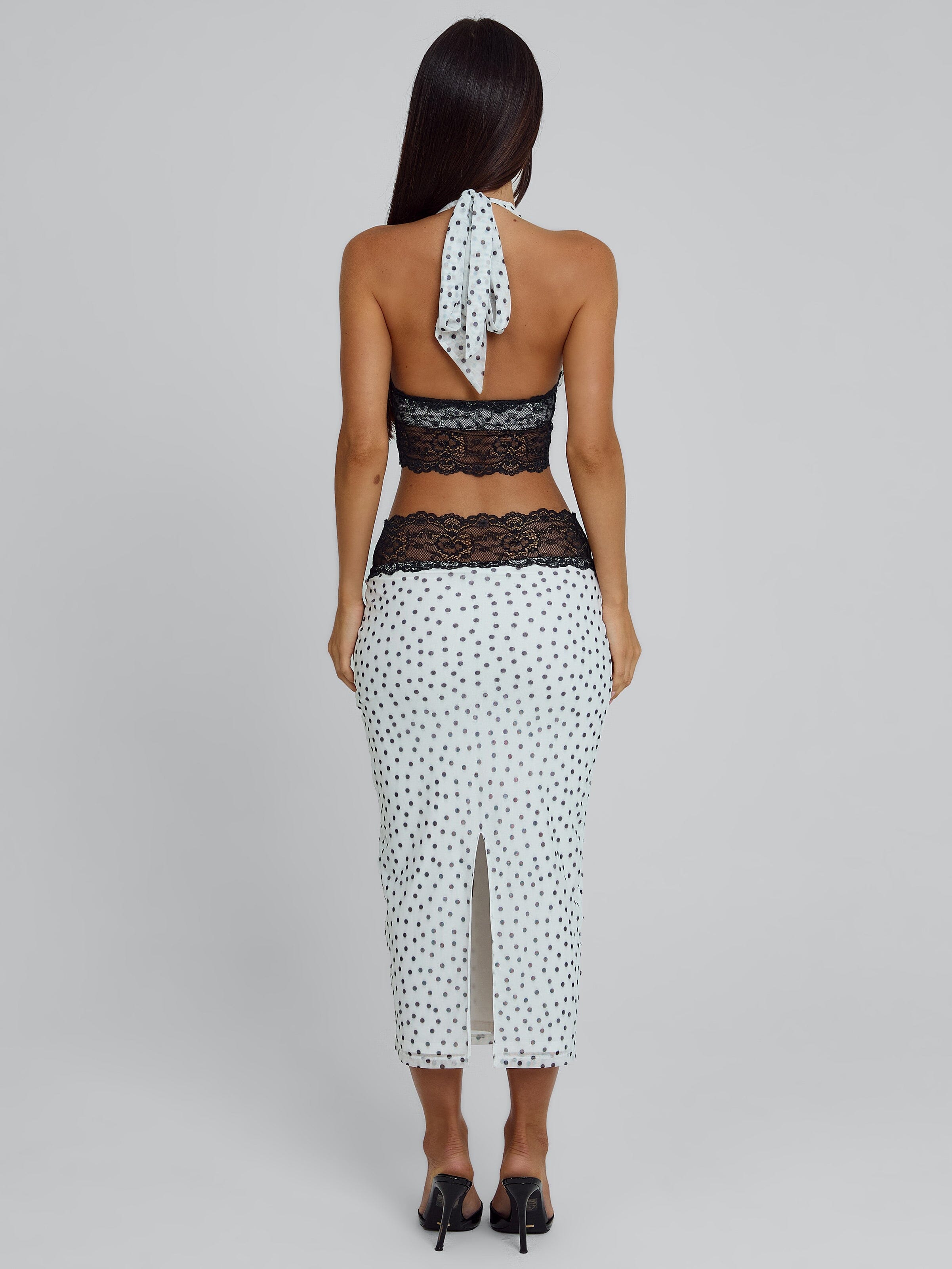 Jazara Midi Skirt Black Polka Dot