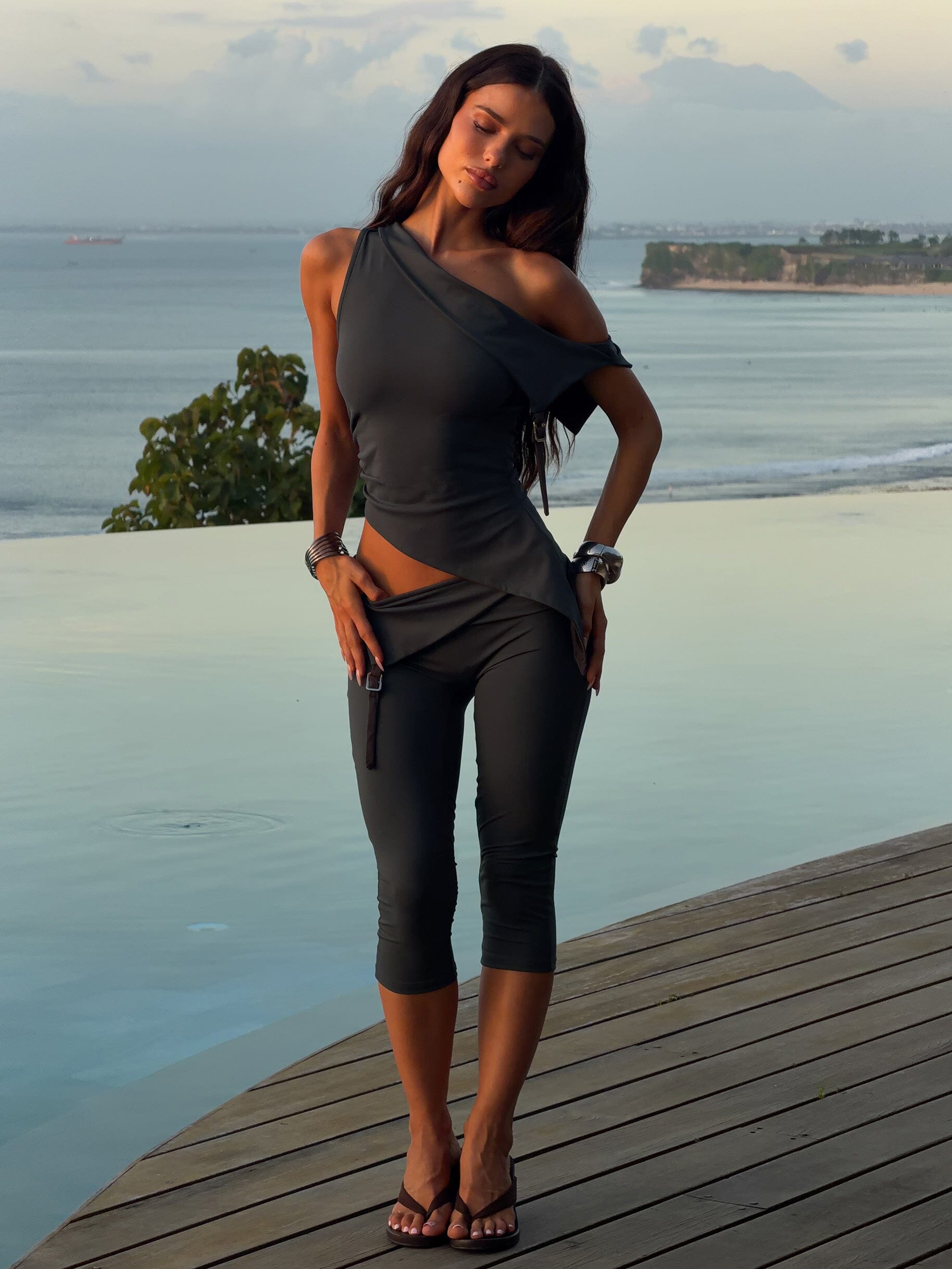 Juliett Crop Top Dark Grey