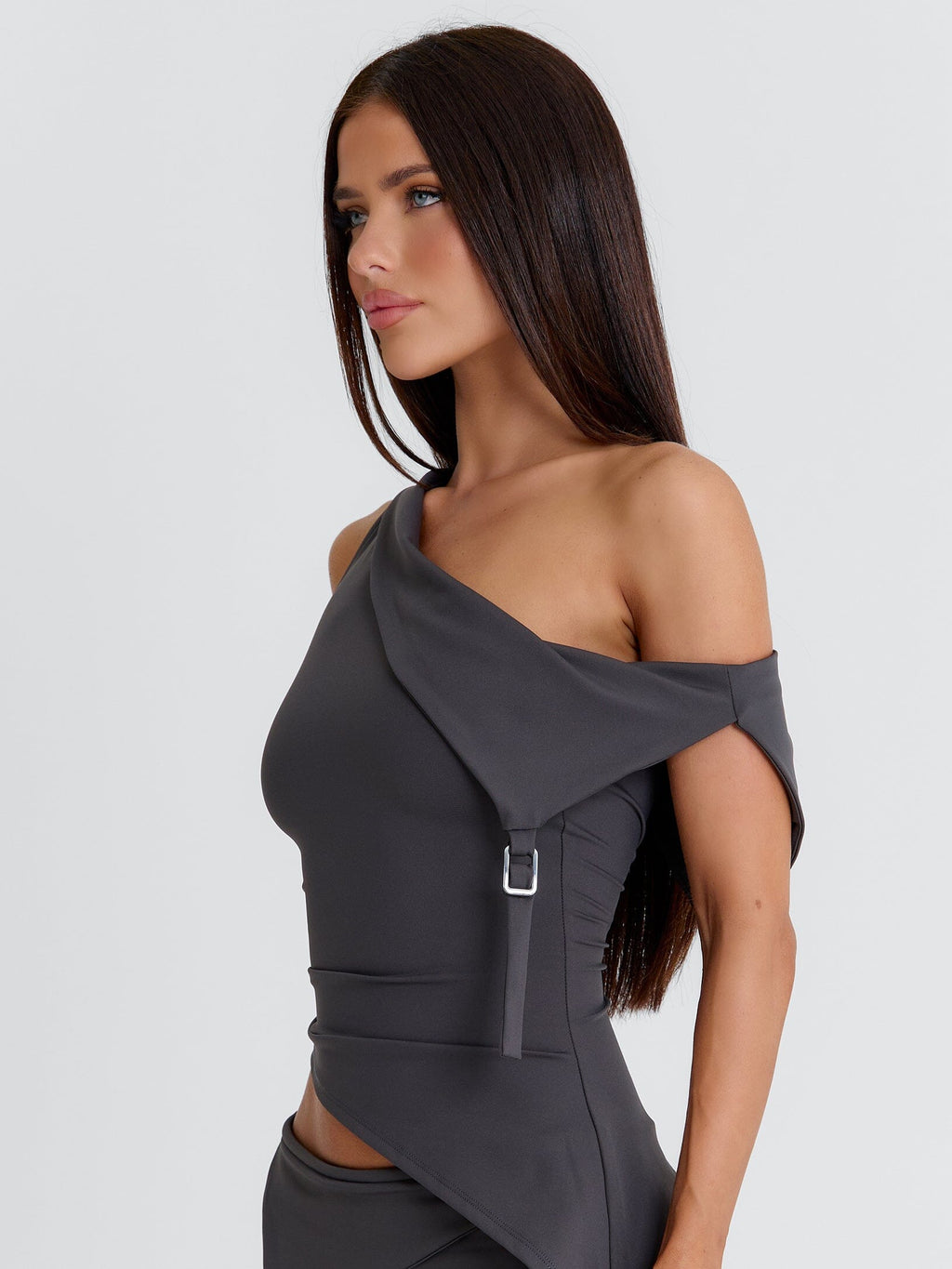 Juliett Crop Top Dark Grey