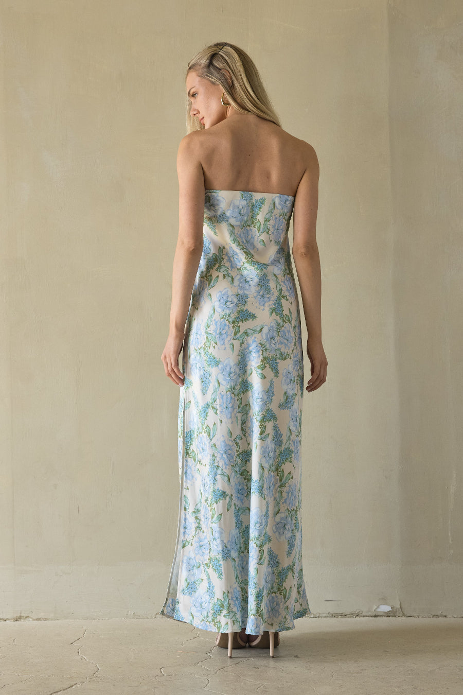 Jasmina Satin Floral Maxi Dress