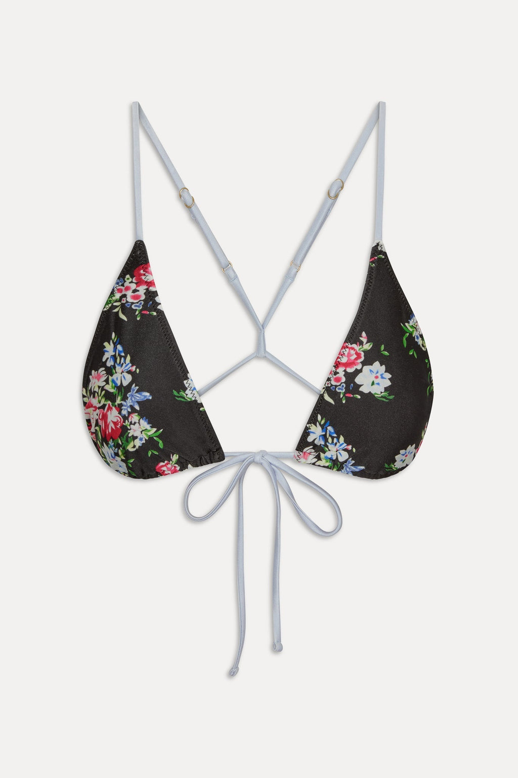 June Satin Skimpy Bikini Top - Bouquet