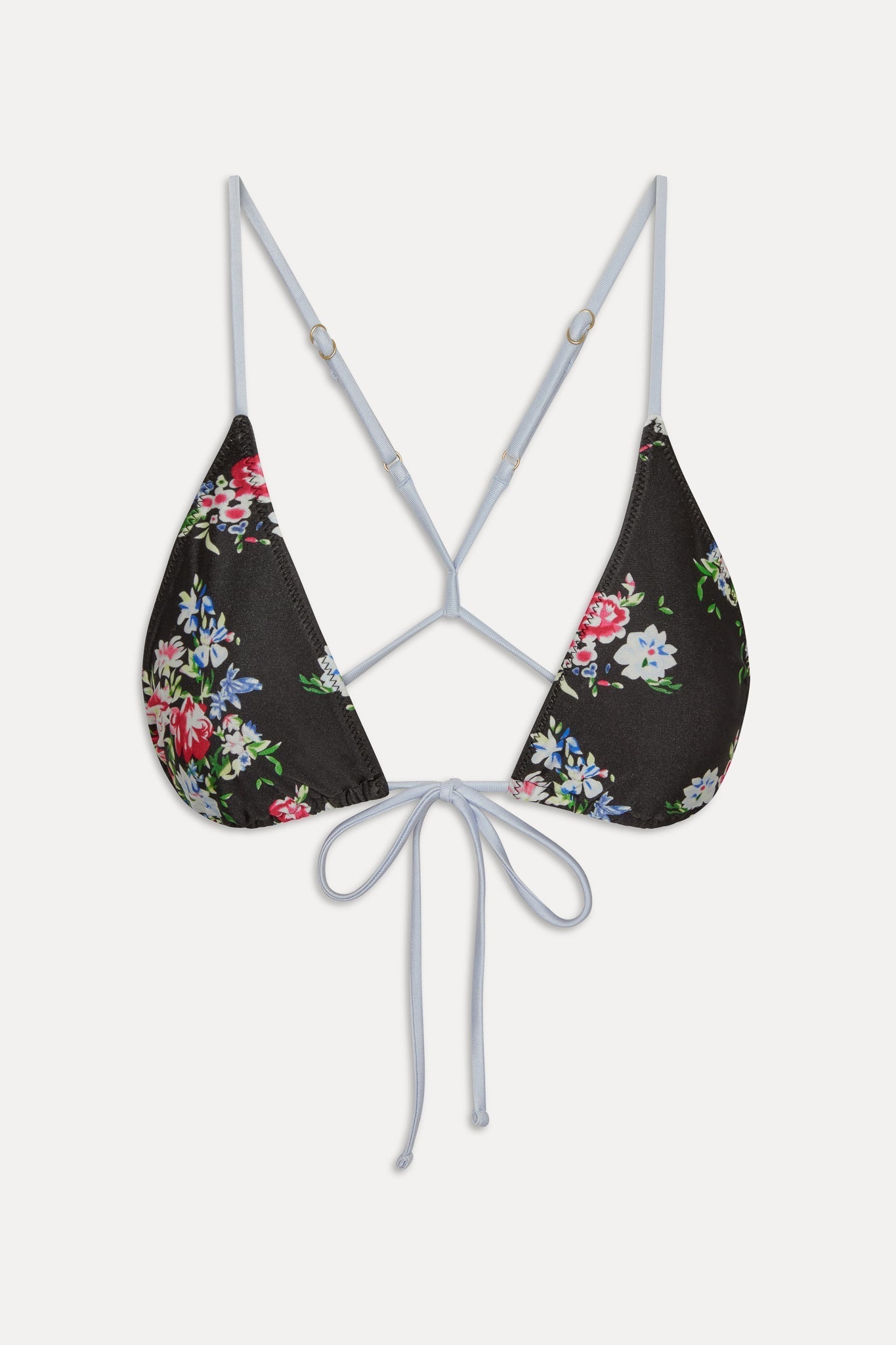 June Satin Skimpy Bikini Top - Bouquet