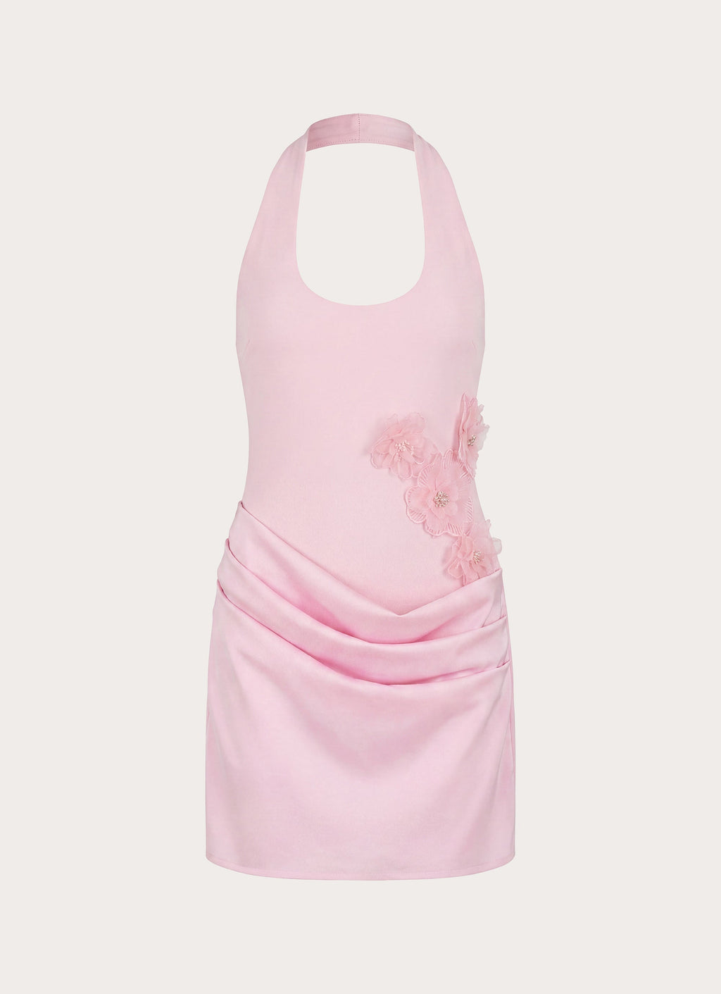 Kimana Halter Mini Dress - Pink