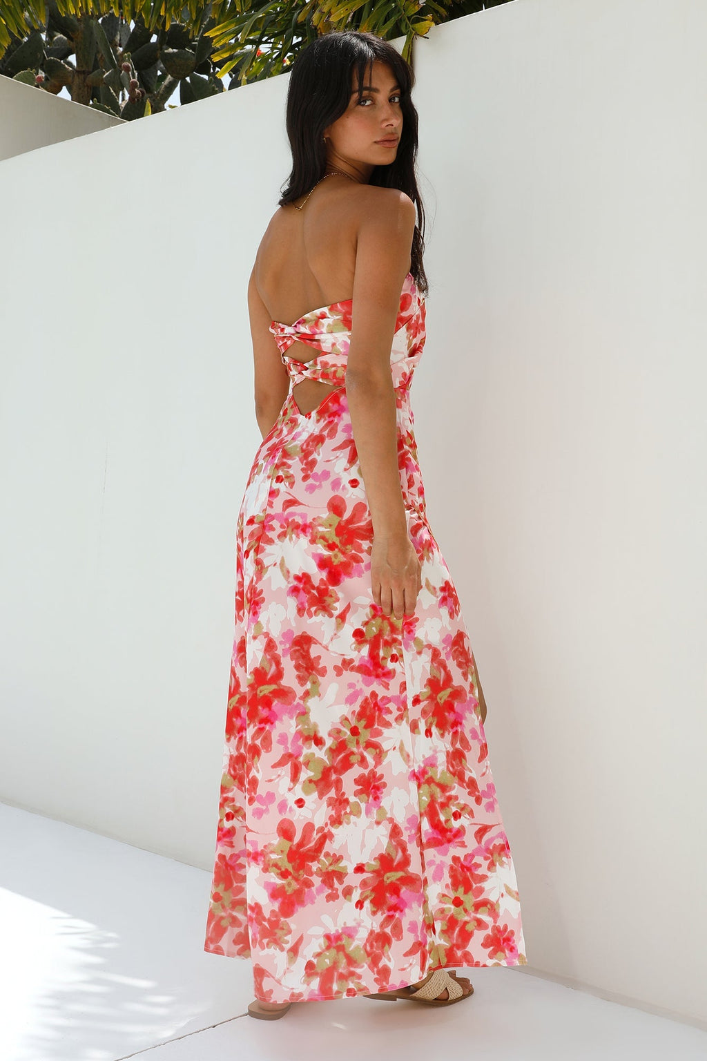 Gardenia Strapless Maxi Dress Red