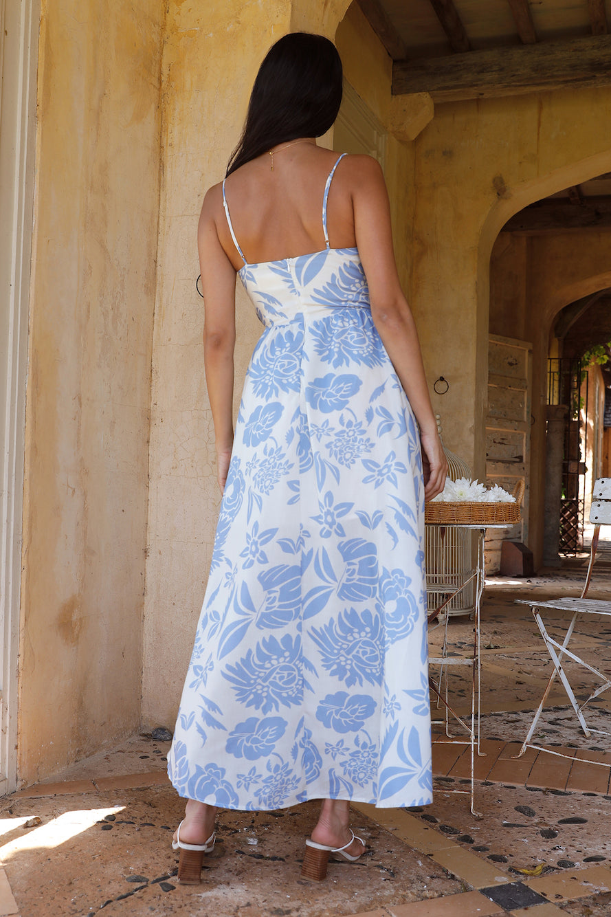 Deep Beliefs Maxi Dress Blue