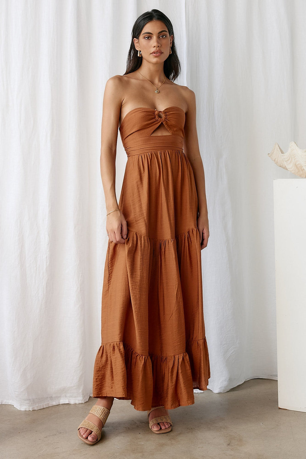 Let's Fly Away Maxi Dress Tan