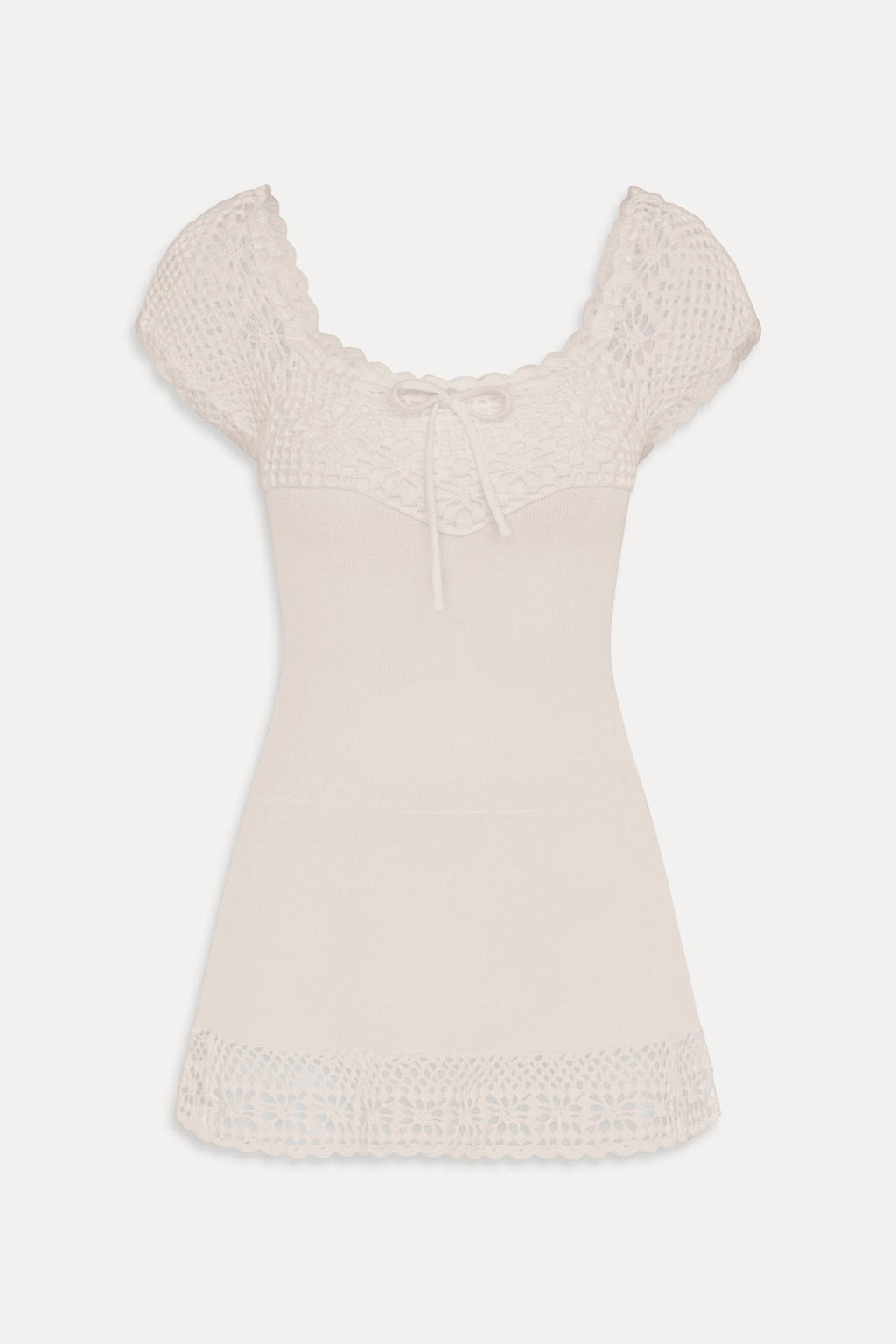 Lover Crochet Knit Mini Dress - White