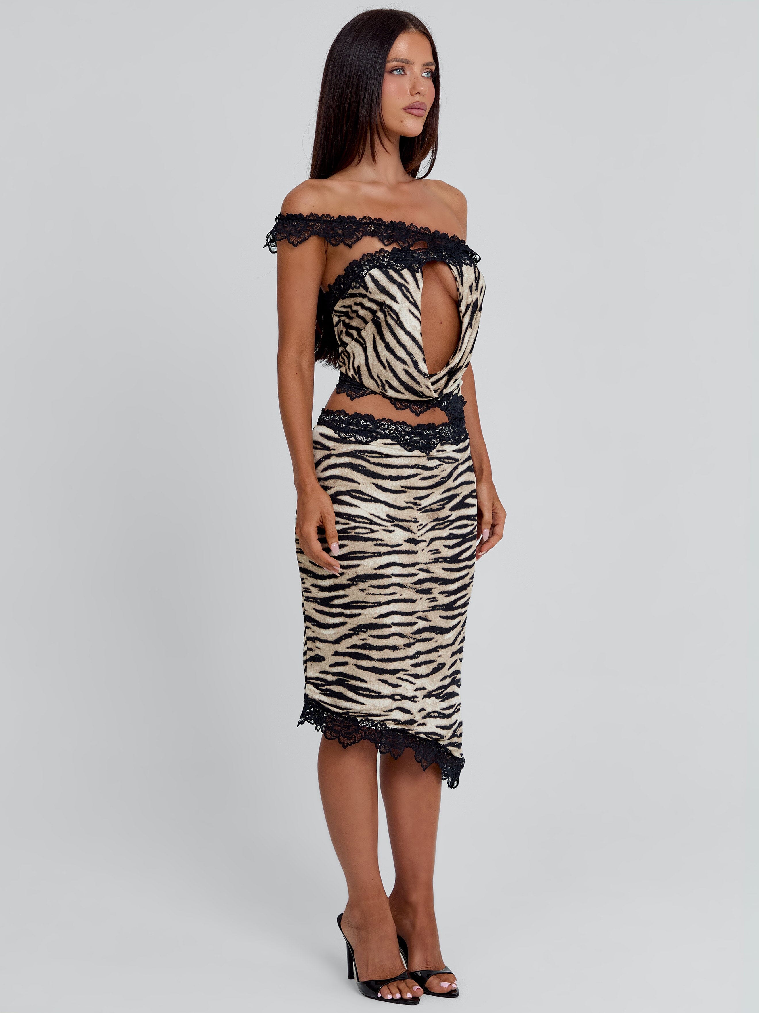 Melanie Midi Dress Zebra