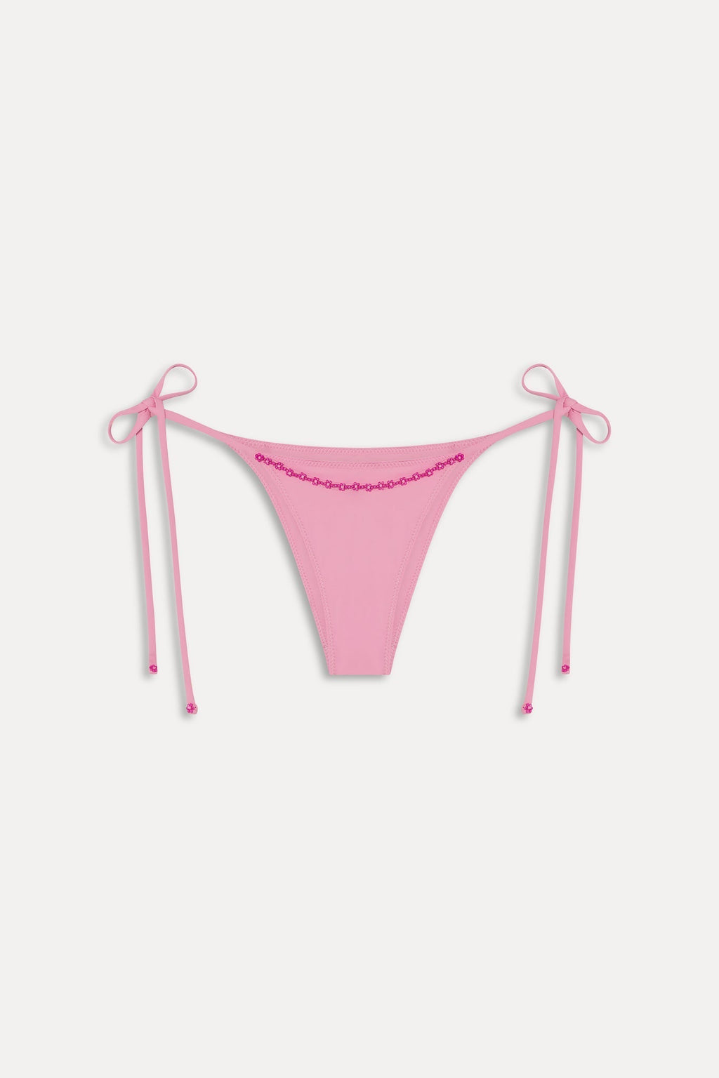 Mackenzie Cheeky Beaded Bikini Bottom - Pastel Pink
