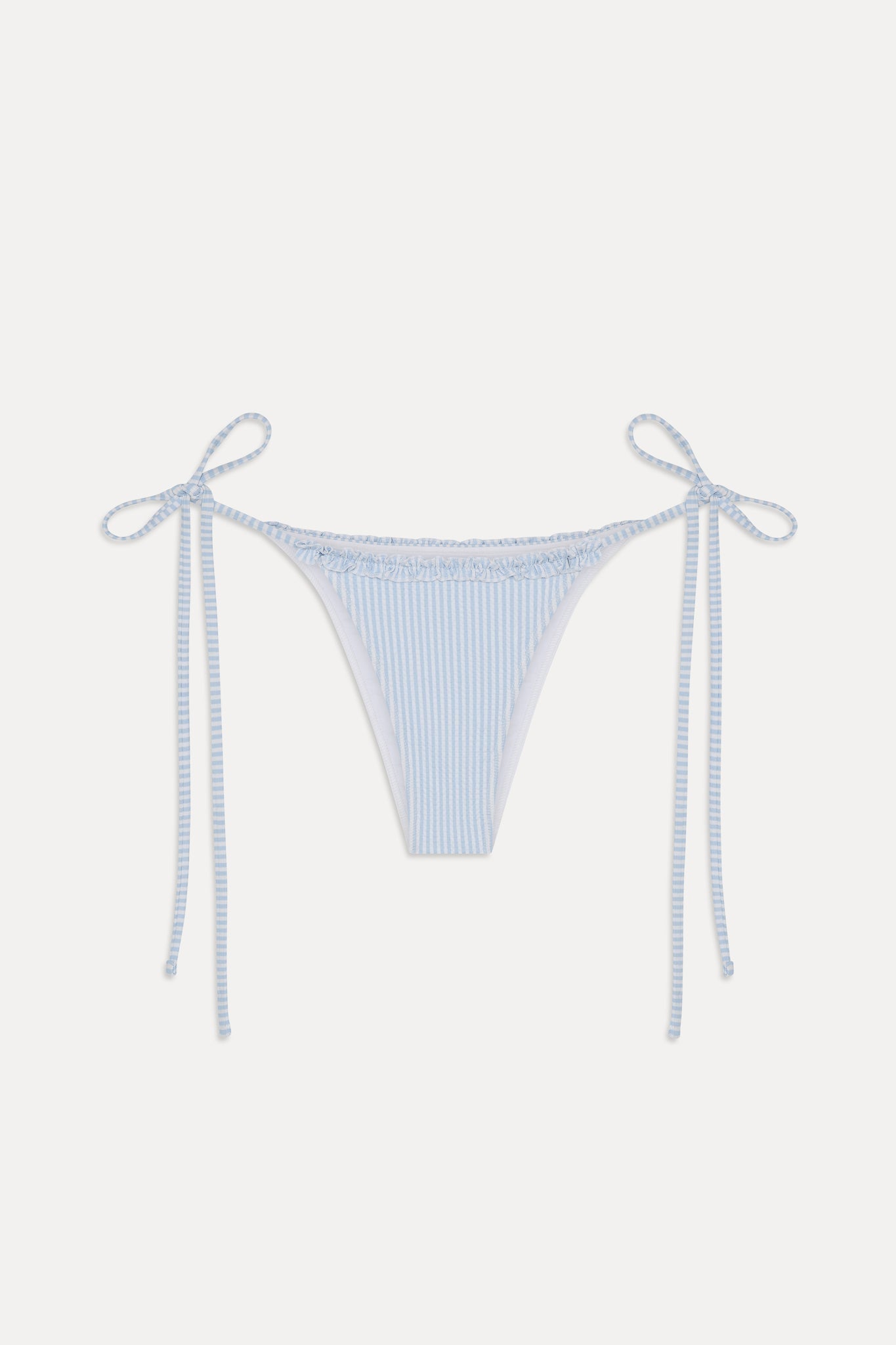Mackenzie Ruffle String Bikini Bottom - Saltwater Stripe
