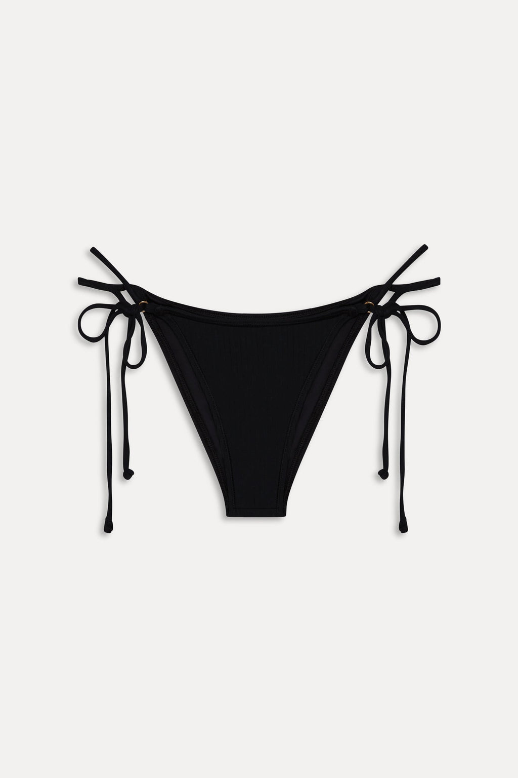 Mackenzie Cheeky Ribbed Bikini Bottom - Black