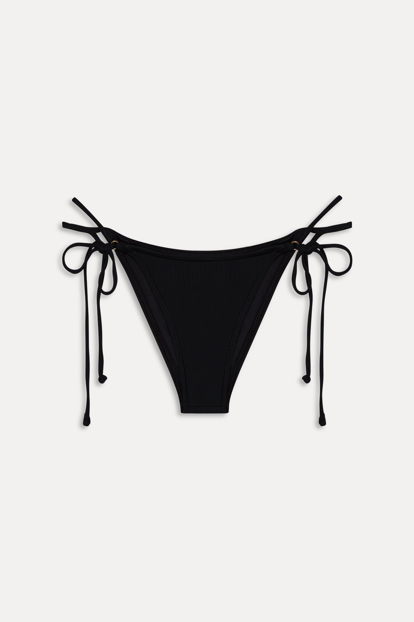 Mackenzie Cheeky Ribbed Bikini Bottom - Black
