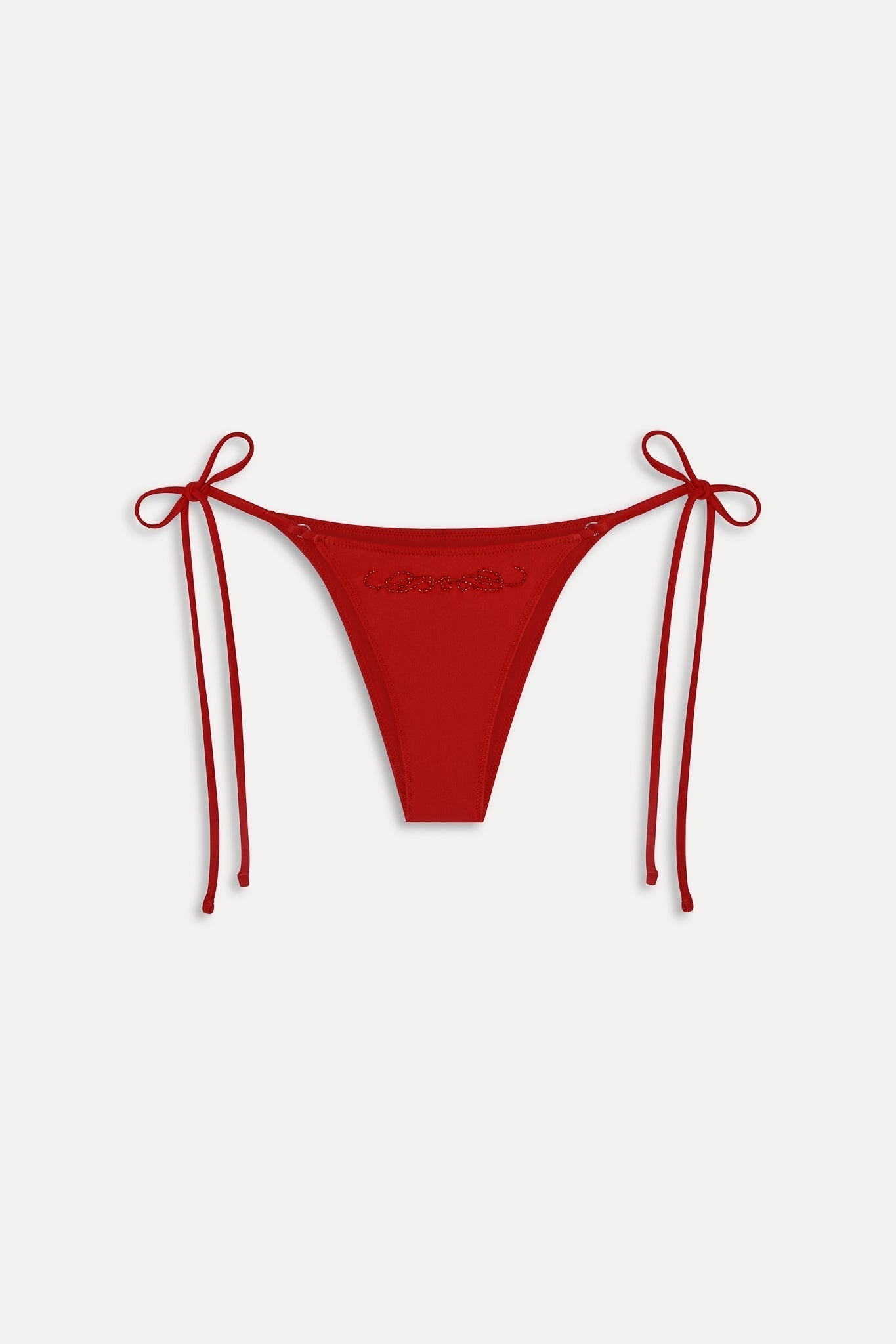 x JENNIE Mackenzie Beaded Bikini Bottom - Classic Red