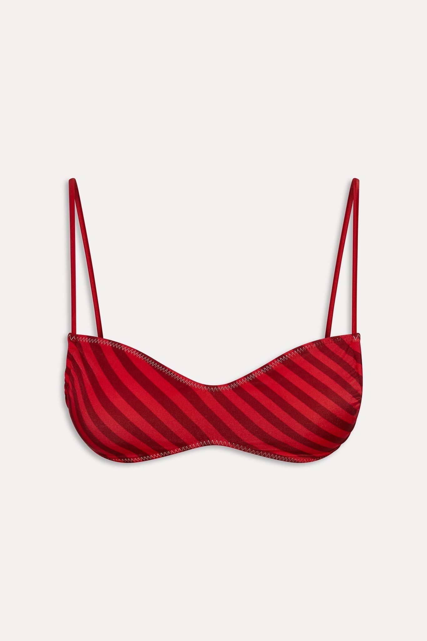 x JENNIE Magnolia Satin Bikini Top - Spring Stripe