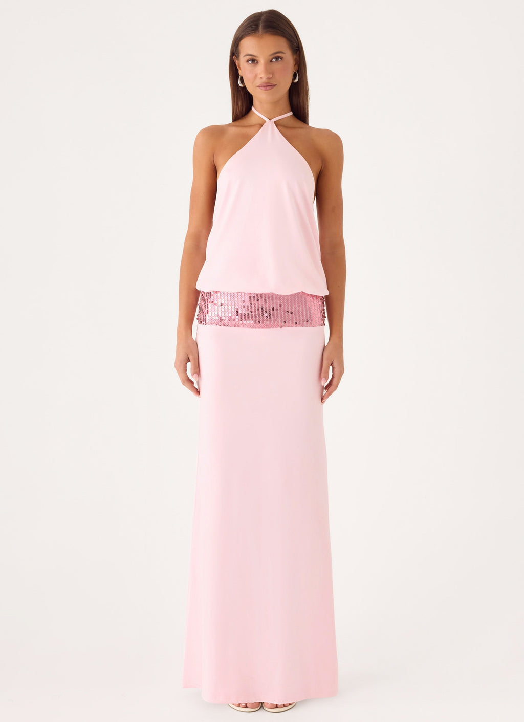 Marcie Halter Maxi Dress - Pink