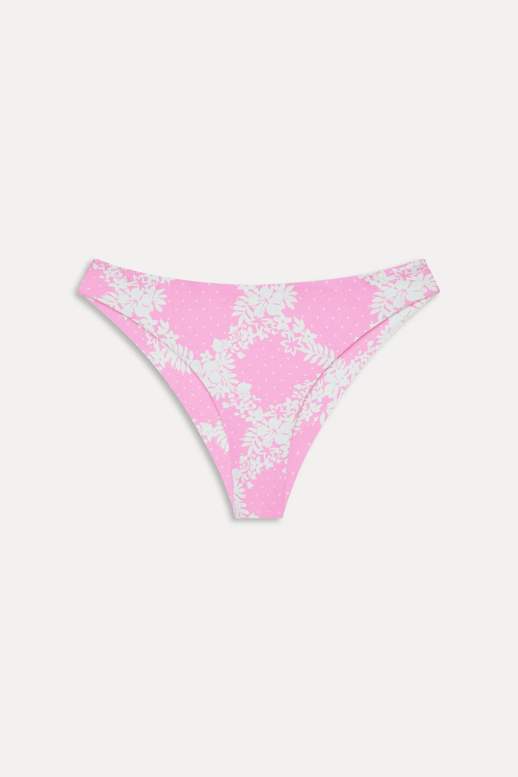 Marina Satin Cheeky Bikini Bottom - Tropical Pink Polka Dot