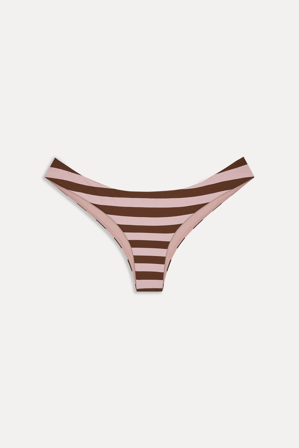 Marina Cheeky Striped Bikini Bottom - Strawberry Chocolate