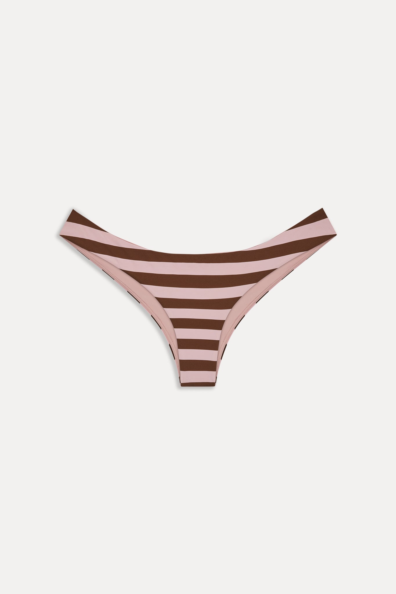 Marina Cheeky Striped Bikini Bottom - Strawberry Chocolate