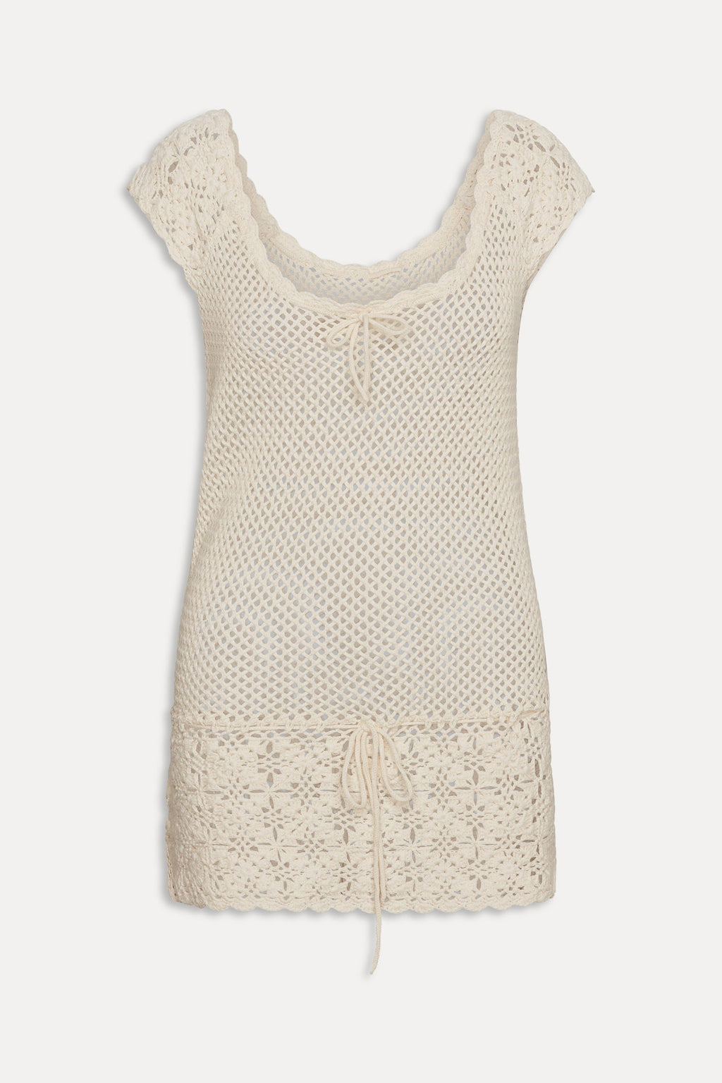 Moss Crochet Mini Dress - Sand Dollar