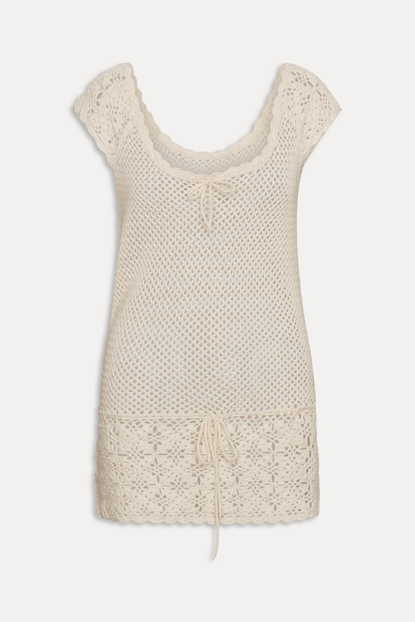 Moss Crochet Mini Dress - Sand Dollar