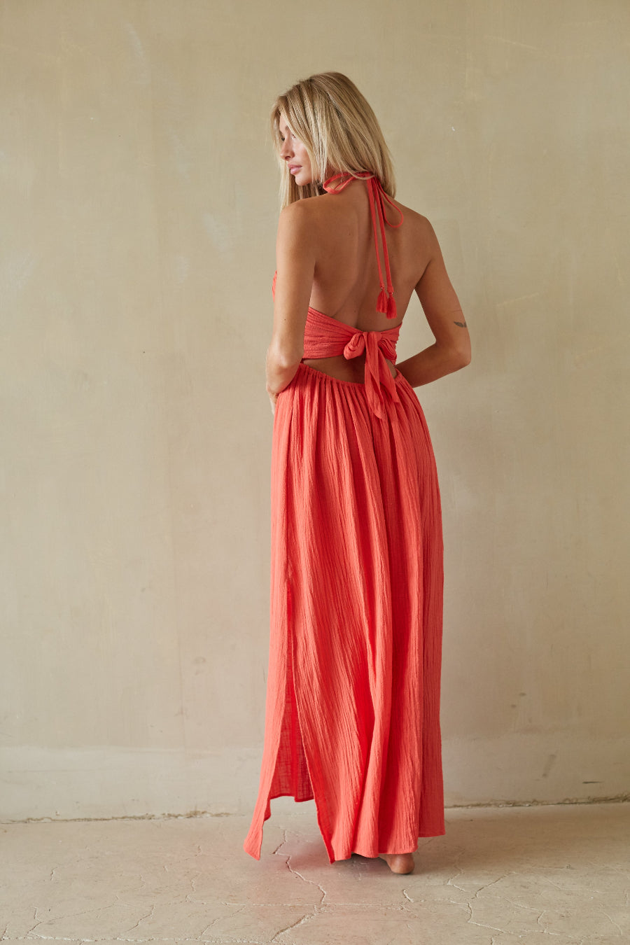 Naia Halter Linen Maxi Dress