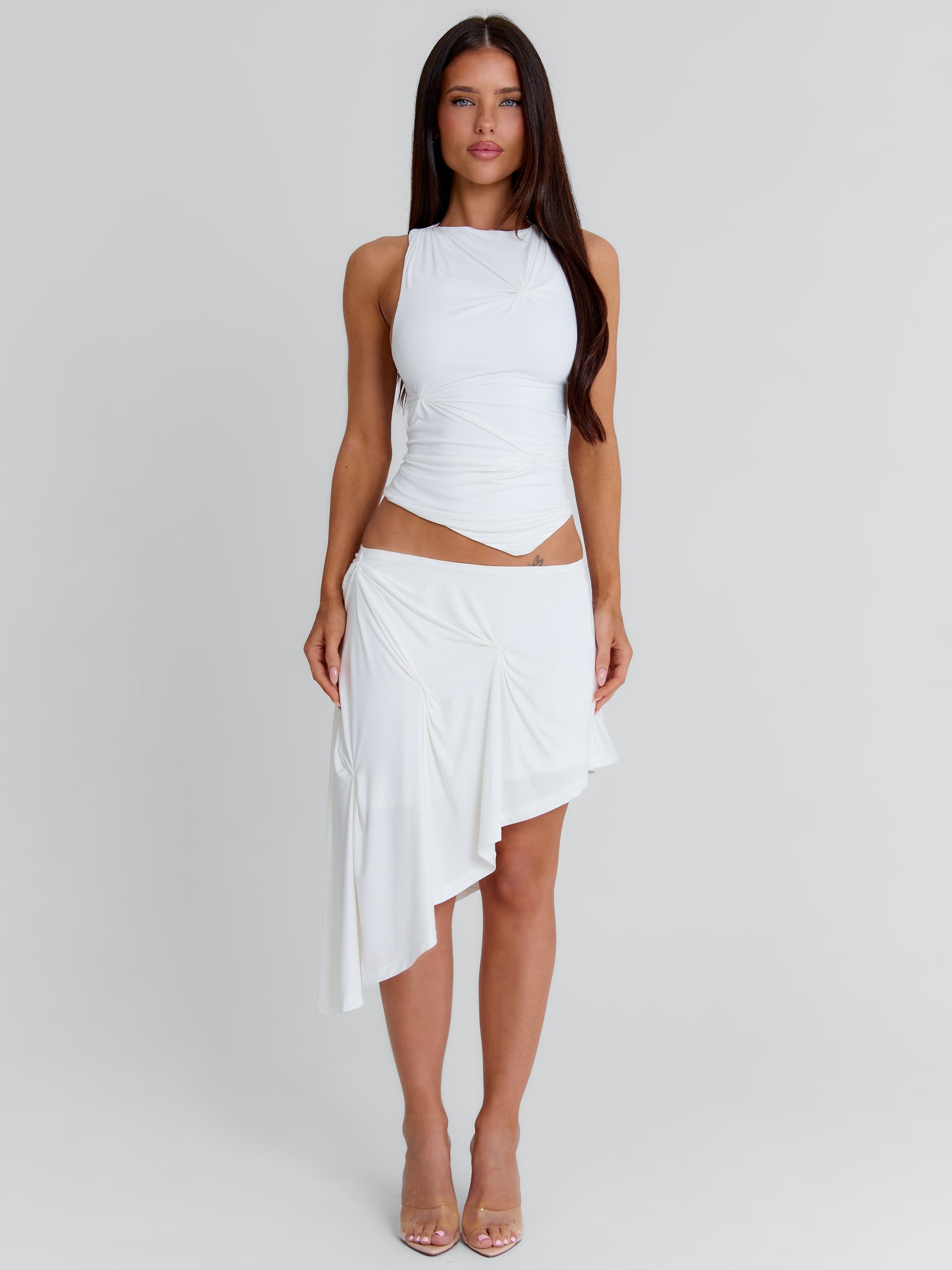 Noemai Midi Skirt White