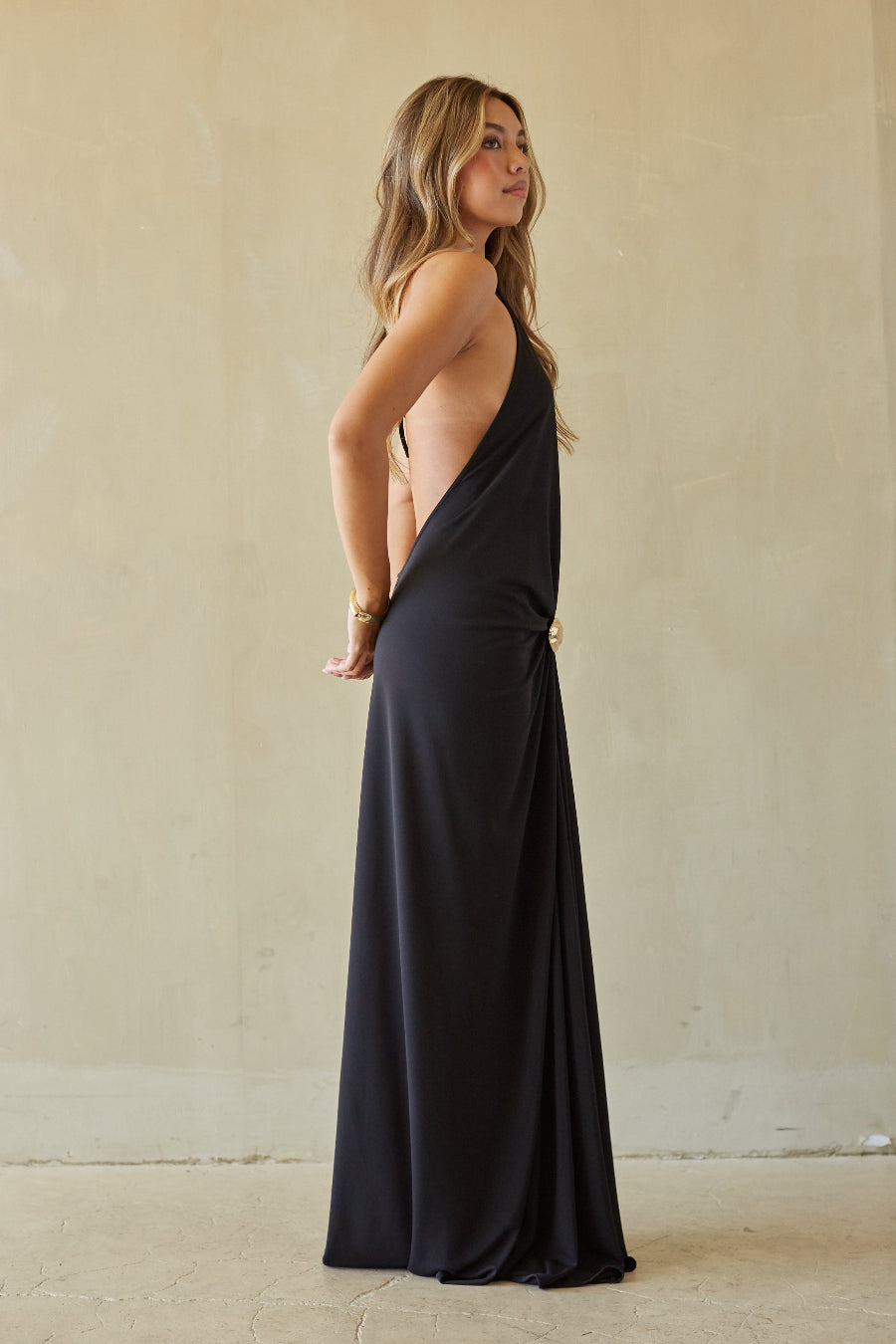 Nyx Plunging Halter Maxi Dress