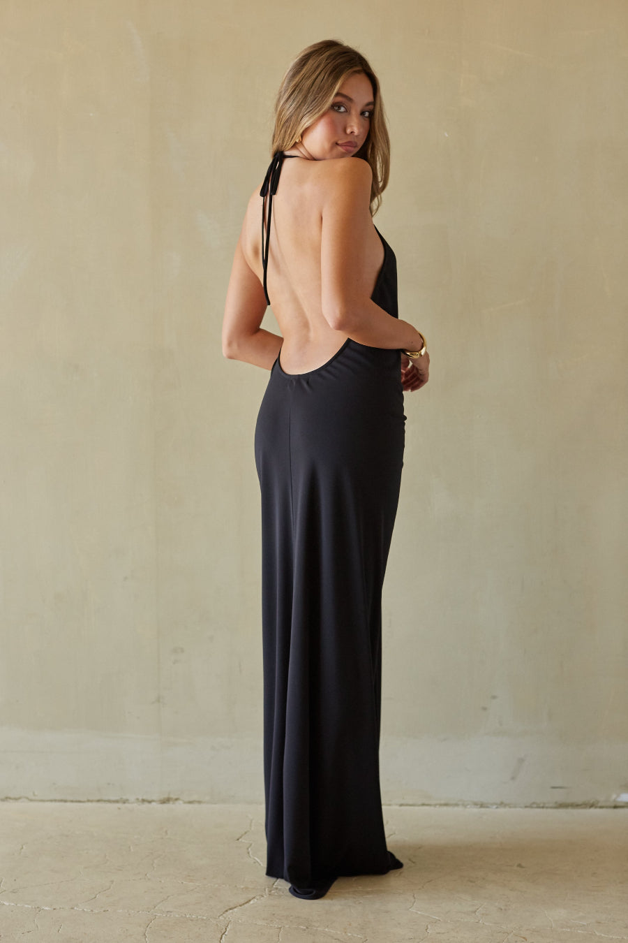 Nyx Plunging Halter Maxi Dress