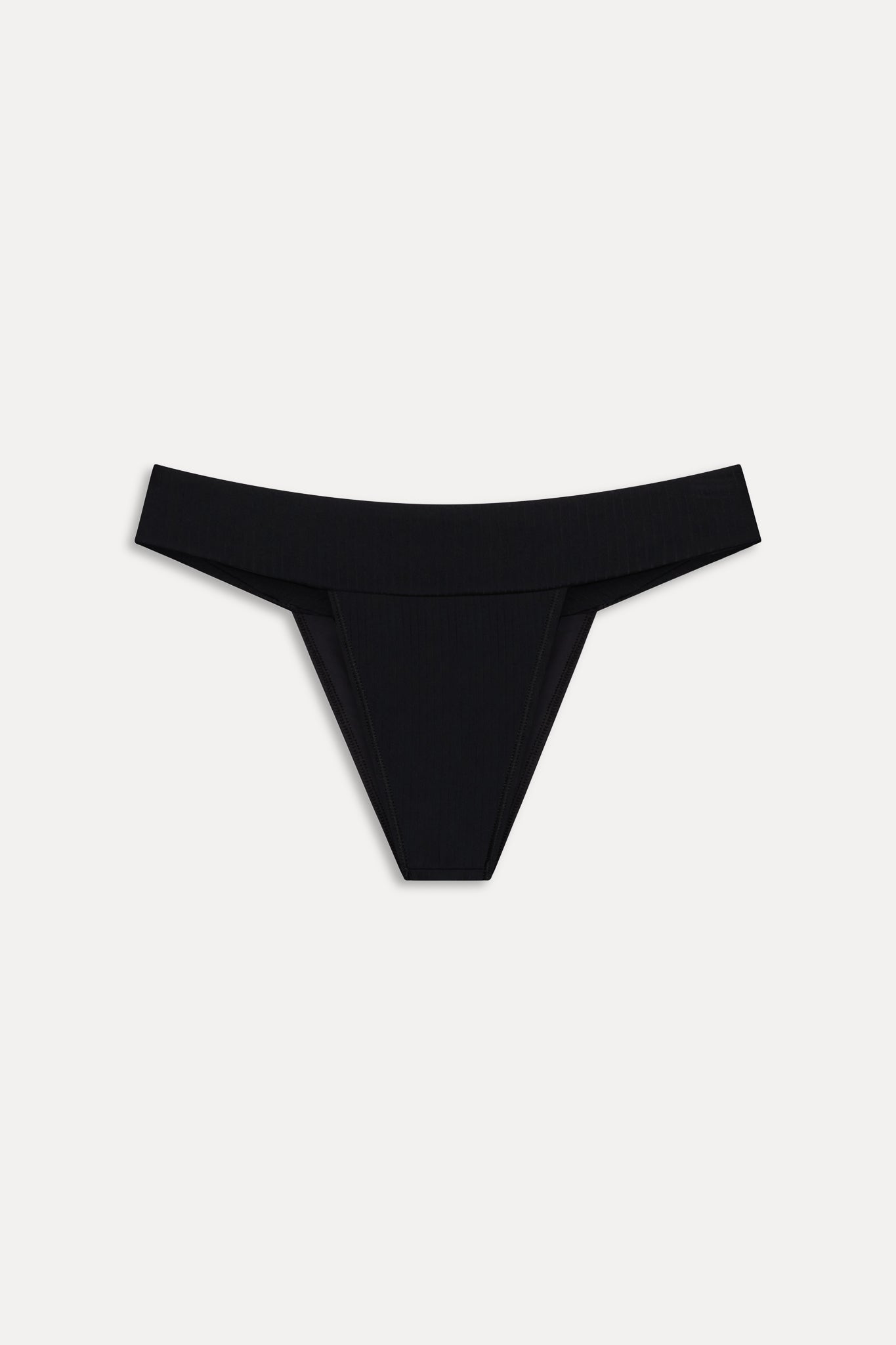 Nick Cheeky Ribbed Bikini Bottom - Black