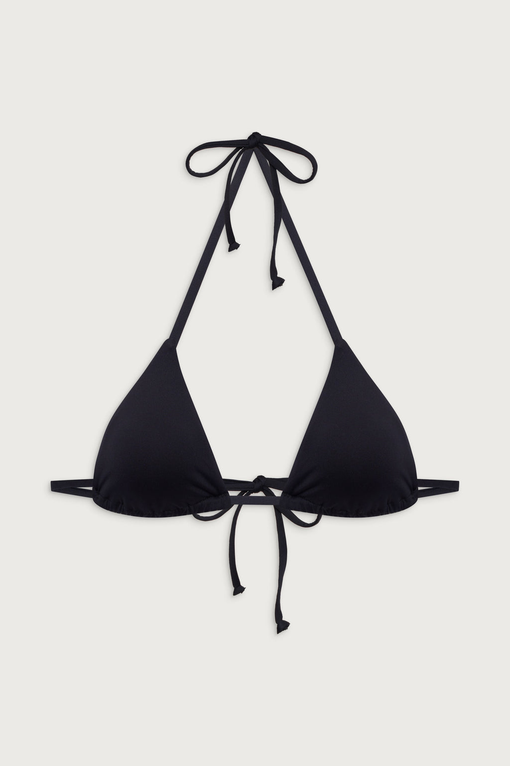 Nick String Triangle Bikini Top - Black