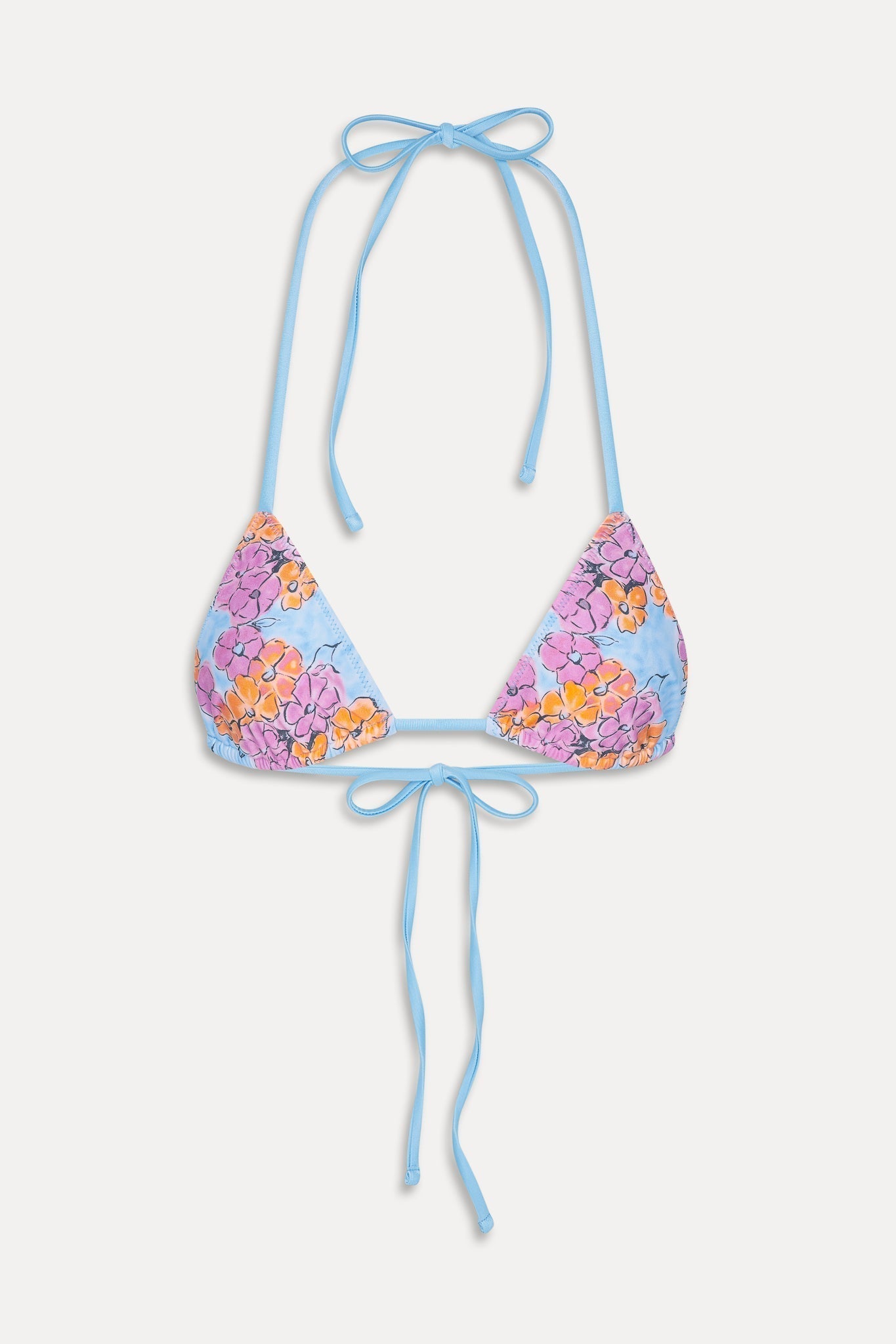 Nick Floral Triangle Bikini Top - Color Me