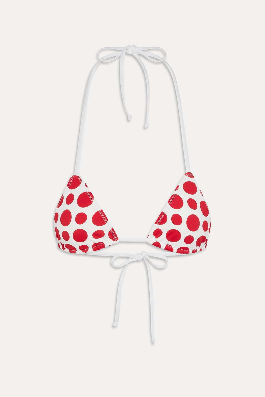 Nick Triangle Halter Bikini Top - Red Dottie