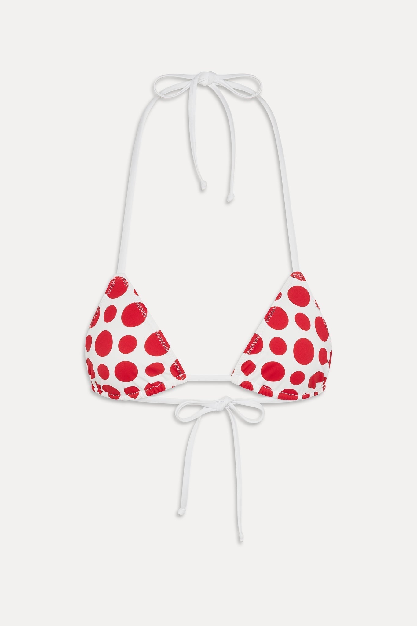 Nick Triangle Halter Bikini Top - Red Dottie