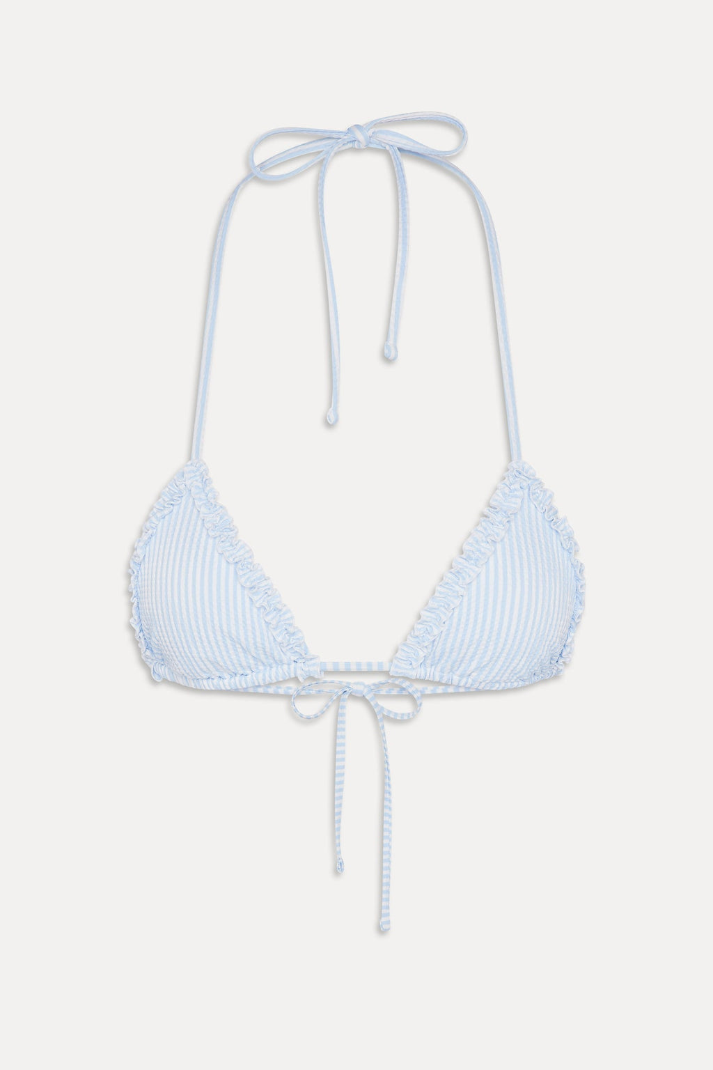 Nick Ruffle Triangle Bikini Top - Saltwater Stripe
